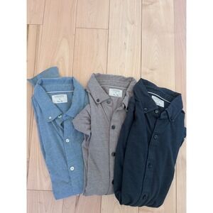 Linksoul Mens Tempus Fugit Button Down Shirts Medium Set of 3